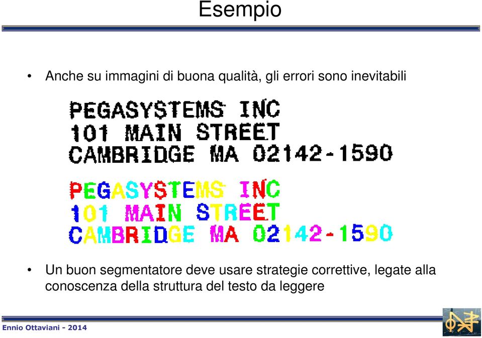 segmentatore deve usare strategie correttive,