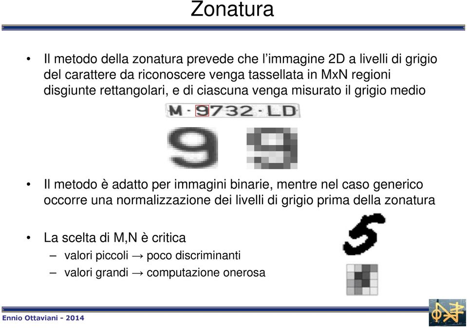 è adatto per immagini binarie, mentre nel caso generico occorre una normalizzazione dei livelli di grigio