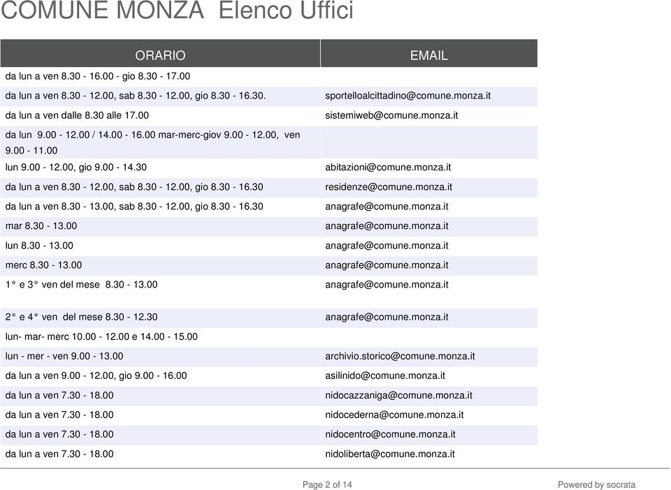 monza.it sistemiweb@comune.monza.it abitazioni@comune.monza.it residenze@comune.monza.it anagrafe@comune.monza.it anagrafe@comune.monza.it anagrafe@comune.monza.it anagrafe@comune.monza.it 1 e 3 ven del mese 8.