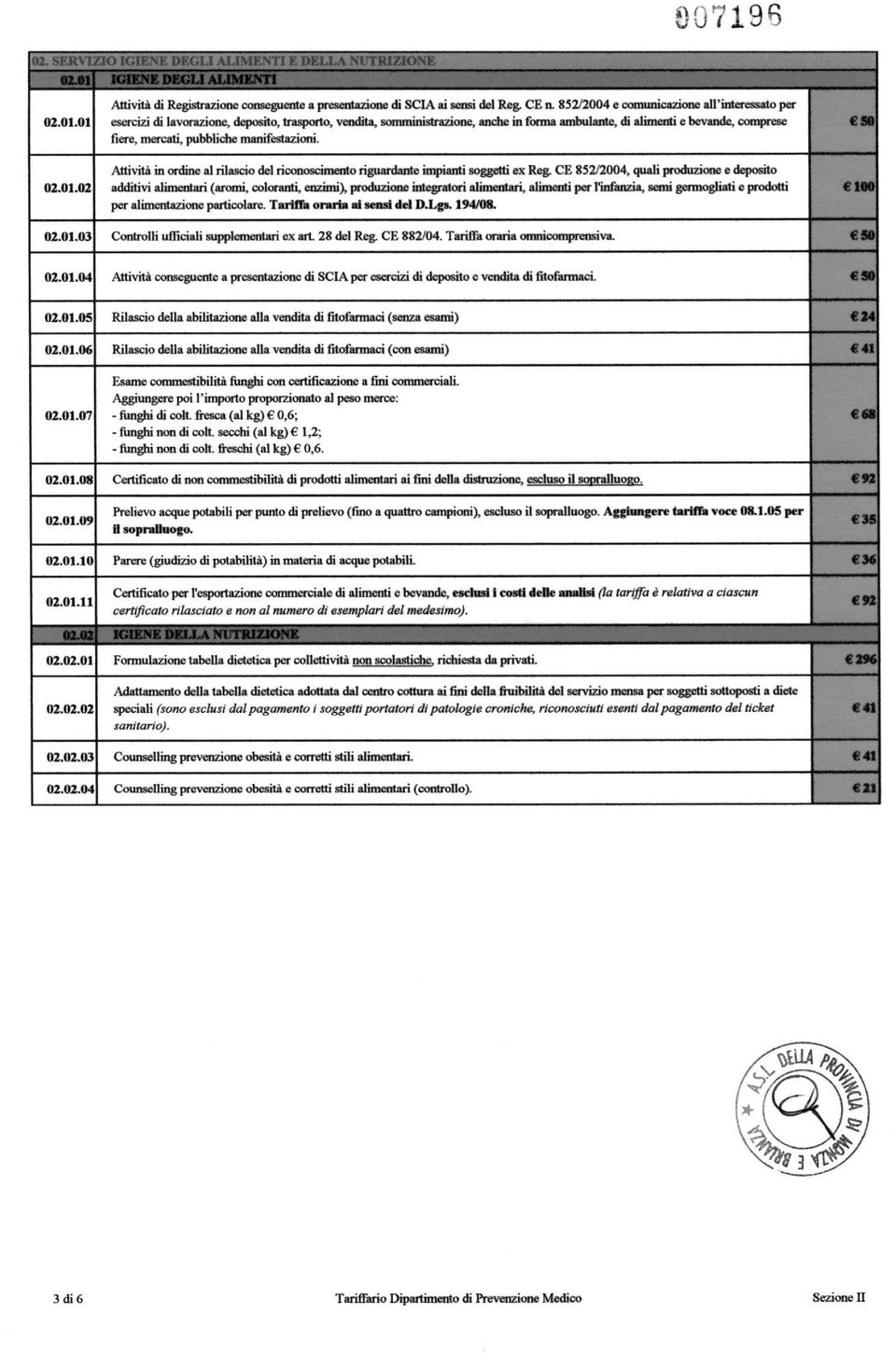 pubbliche mani testa/ioni. 50 02.01.02 Attività in ordine al rilascio delriconoscimentoriguardanteimpianti soggetti ex Reg.