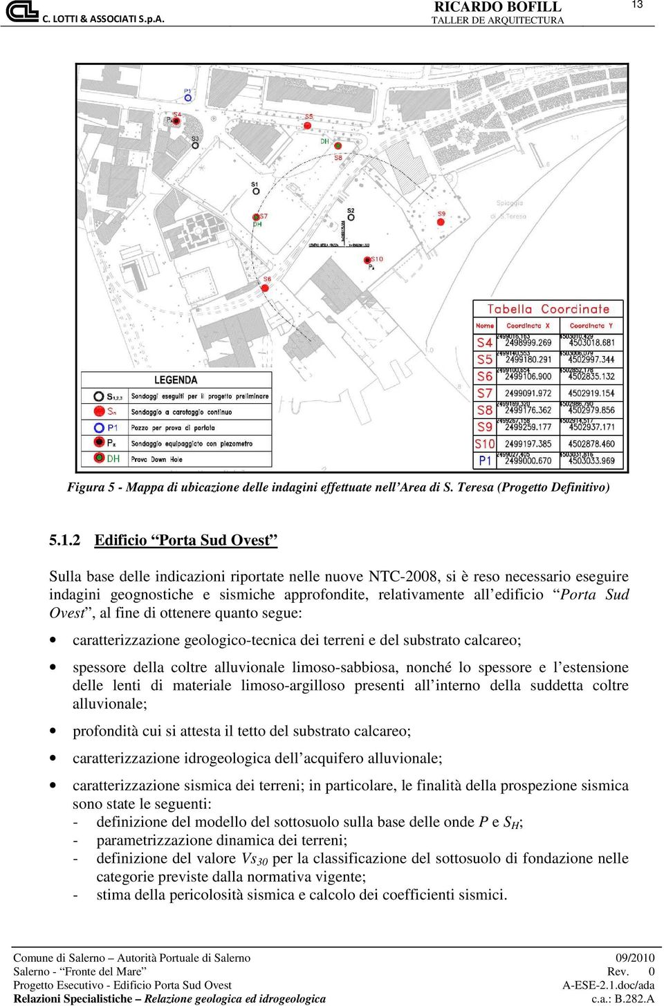 e del substrato calcareo; spessore della coltre alluvionale limoso-sabbiosa, nonché lo spessore e l estensione delle lenti di materiale limoso-argilloso presenti all interno della suddetta coltre