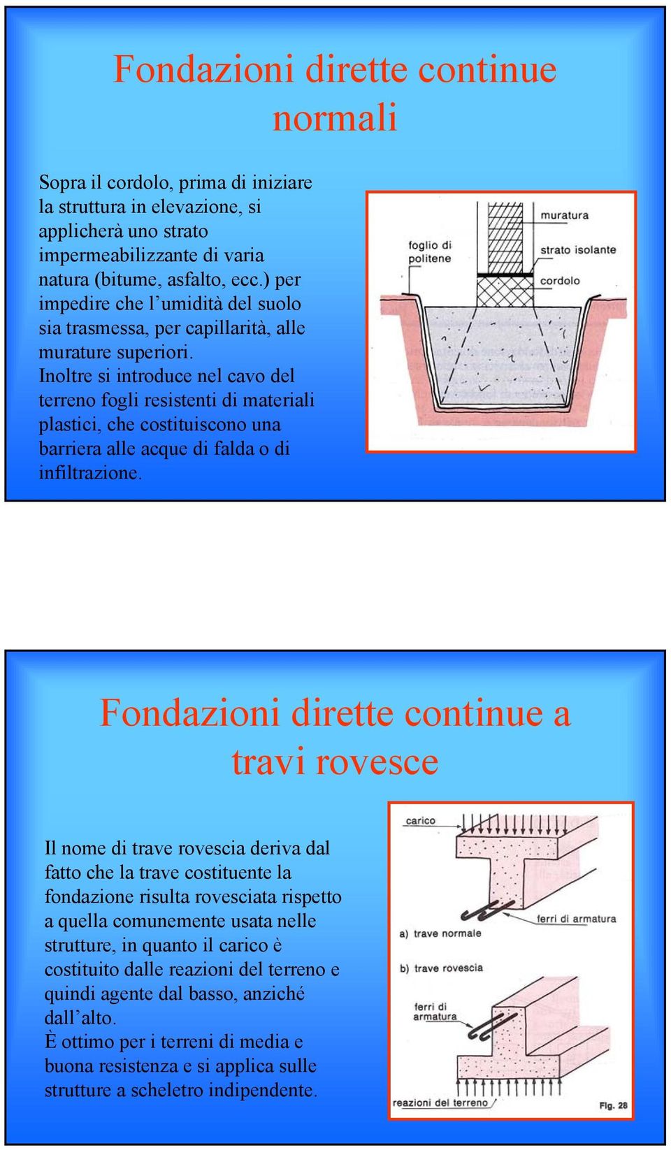 Inoltre si introduce nel cavo del terreno fogli resistenti di materiali plastici, che costituiscono una barriera alle acque di falda o di infiltrazione.