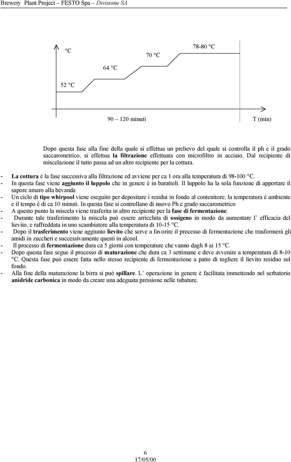 - La cottura è la fase successiva alla filtrazione ed avviene per ca 1 ora alla temperatura di 98-100 C. - In questa fase viene aggiunto il luppolo che in genere è in barattoli.