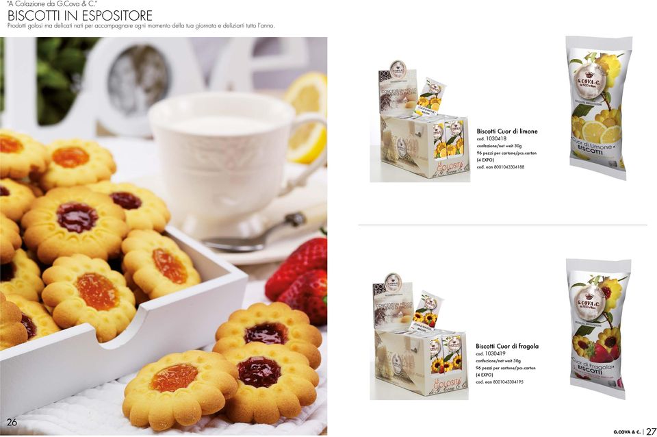 Biscotti Cuor di limone cod. 1030418 confezione/net weit 30g cod.