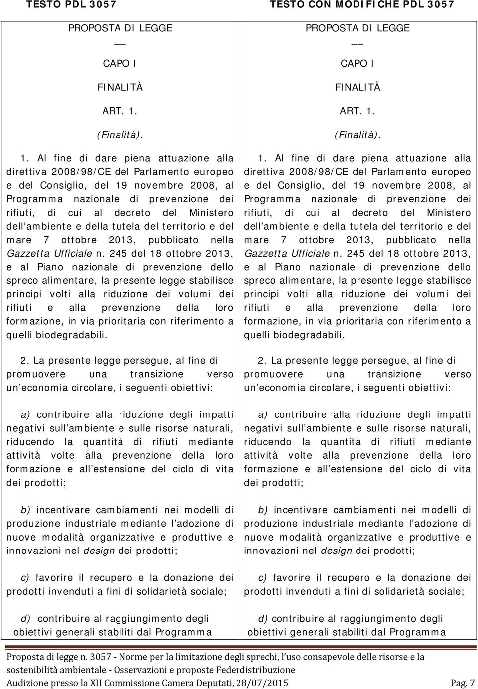 Al fine di dare piena attuazione alla direttiva 2008/98/CE del Parlamento europeo e del Consiglio, del 19 novembre 2008, al Programma nazionale di prevenzione dei rifiuti, di cui al decreto del