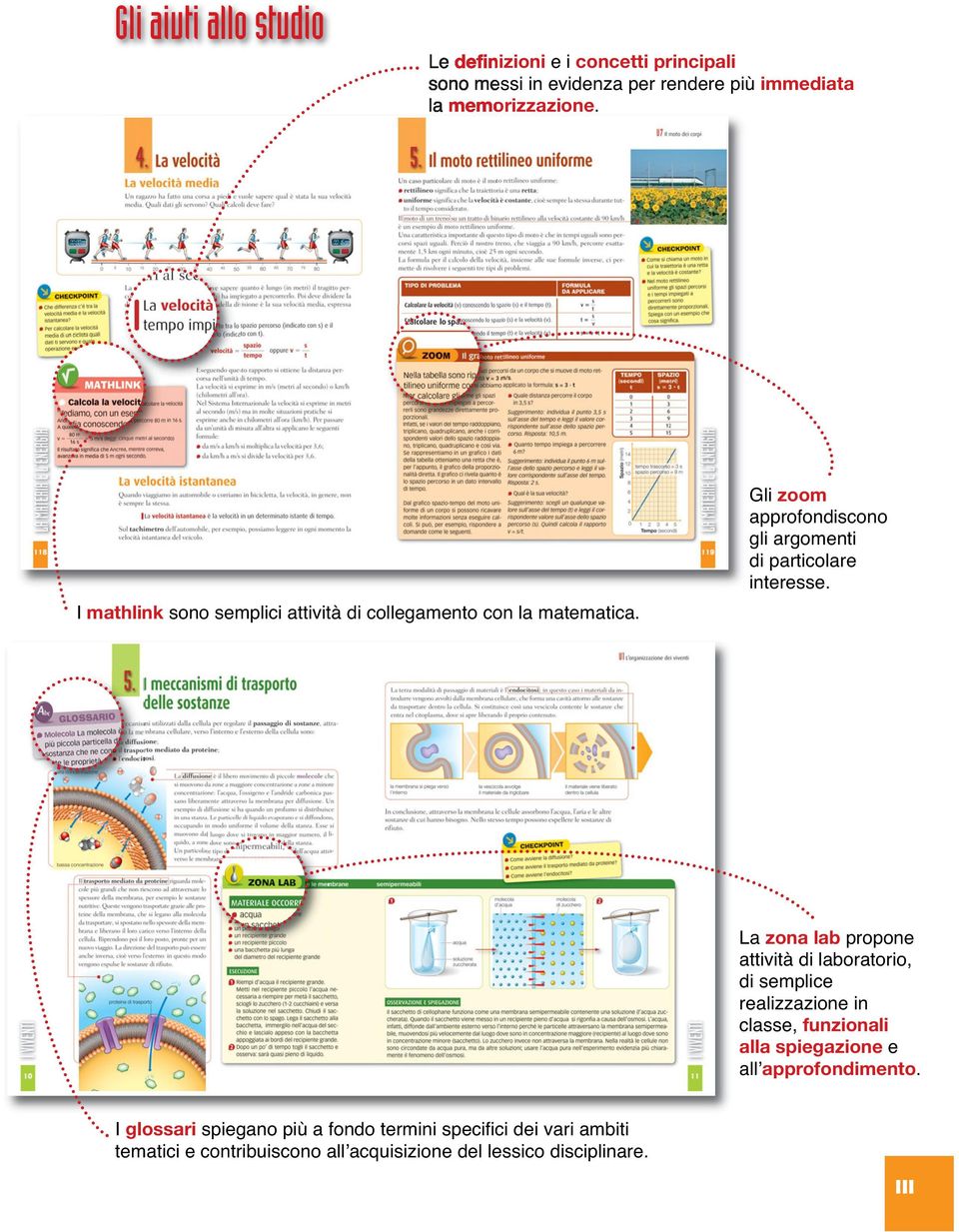 La zona lab propone attività di laboratorio, di semplice realizzazione in classe, funzionali alla spiegazione e allʼapprofondimento.