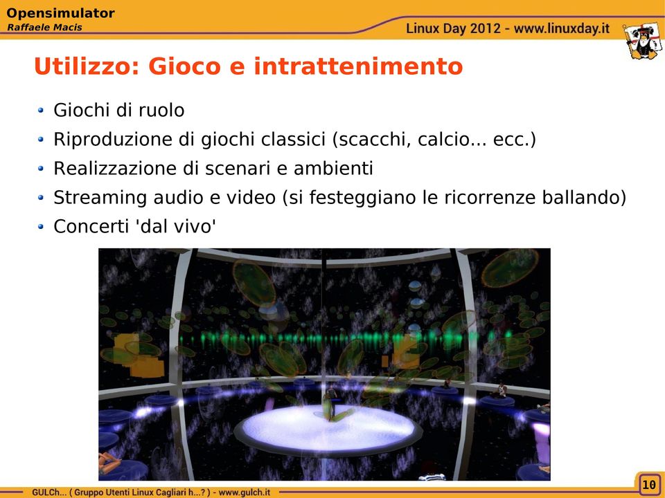 ) Realizzazione di scenari e ambienti Streaming audio e