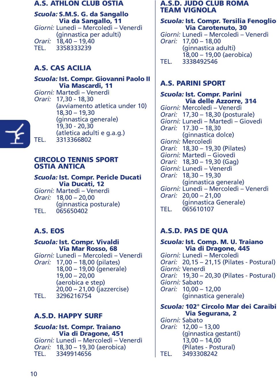 3313366802 CIRCOLO TENNIS SPORT OSTIA ANTICA Scuola: Ist. Compr.