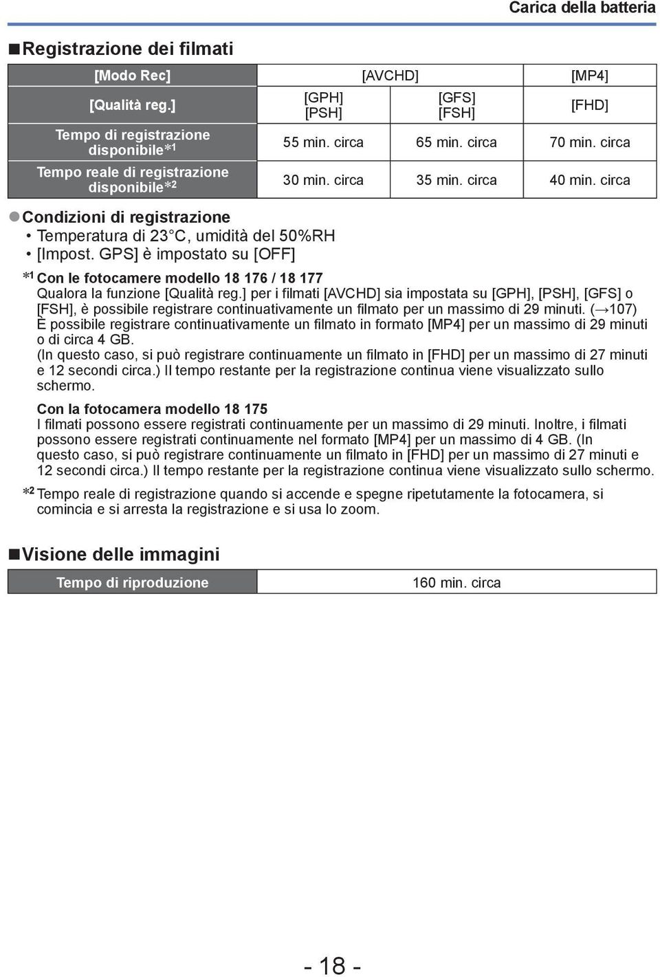 GPS] è impostato su [OFF] 1 Con le fotocamere modello 18 176 / 18 177 Qualora la funzione [Qualità reg.