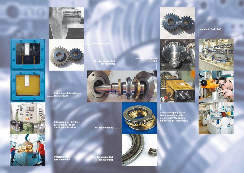 coefficiente d attrito) FE8 roller bearing Attrezzatura per l FZG test (Determinazione delle proprietà