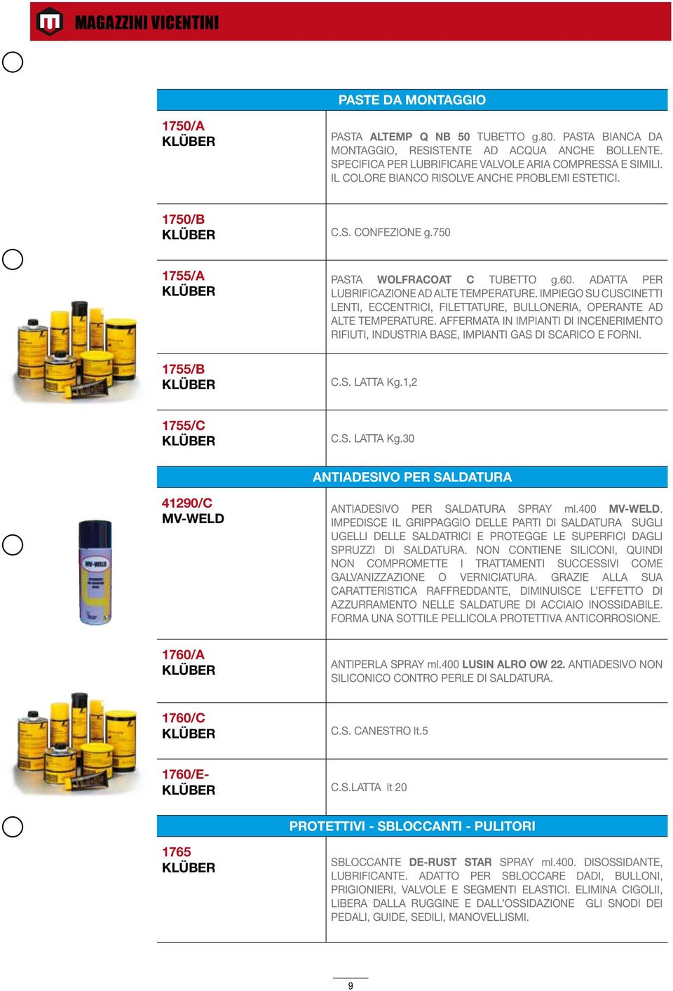 IMPIEGO SU CUSCINETTI LENTI, ECCENTRICI, FILETTATURE, BULLONERIA, OPERANTE AD ALTE TEMPERATURE. AFFERMATA IN IMPIANTI DI INCENERIMENTO RIFIUTI, INDUSTRIA BASE, IMPIANTI GAS DI SCARICO E FORNI. C.S. LATTA Kg.