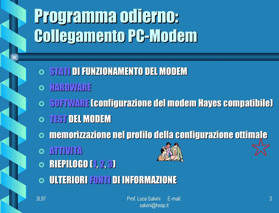 compatibile) TEST DEL MODEM memorizzazione nel profilo della