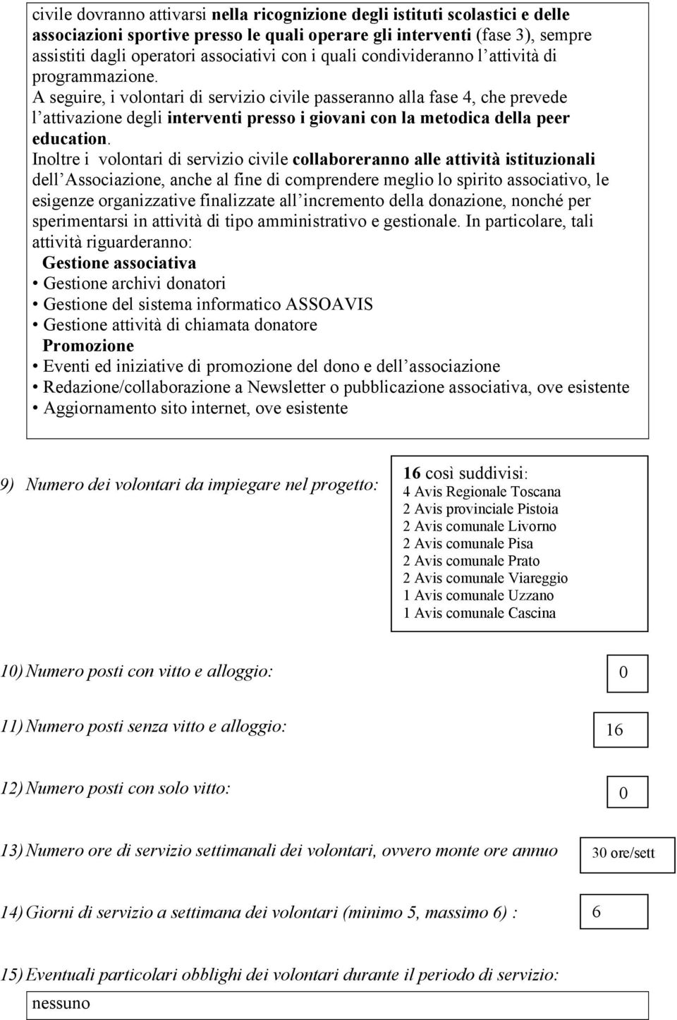 A seguire, i volontari di servizio civile passeranno alla fase 4, che prevede l attivazione degli interventi presso i giovani con la metodica della peer education.