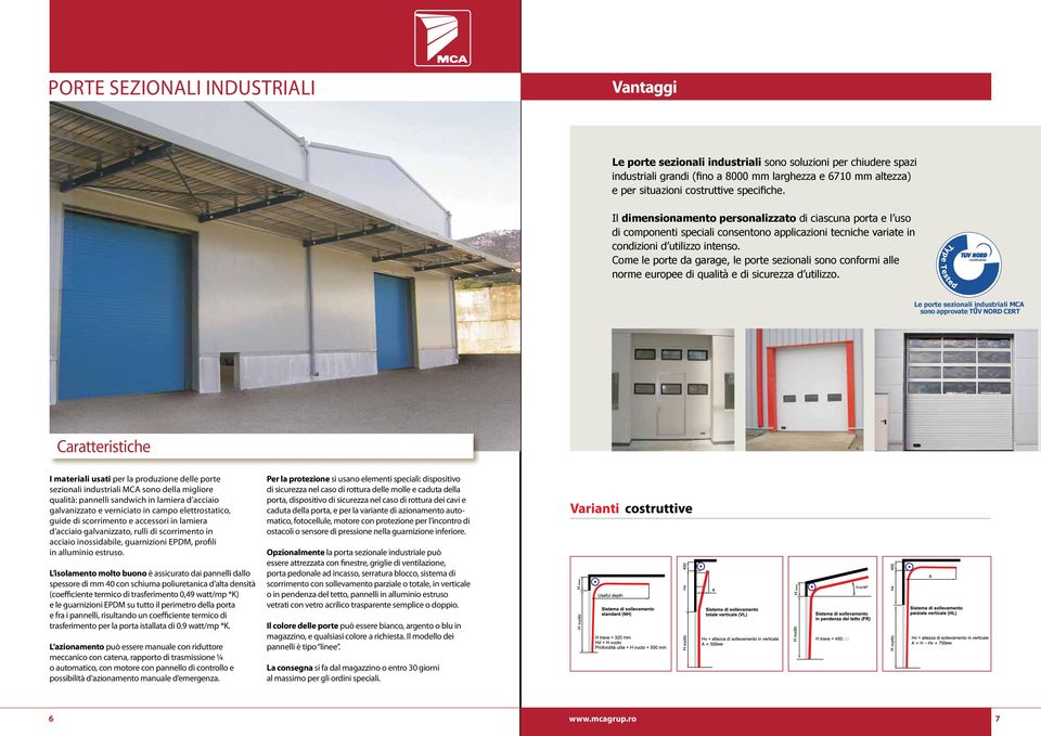 Come le porte da garage, le porte sezionali sono conformi alle norme europee di qualità e di sicurezza d utilizzo.