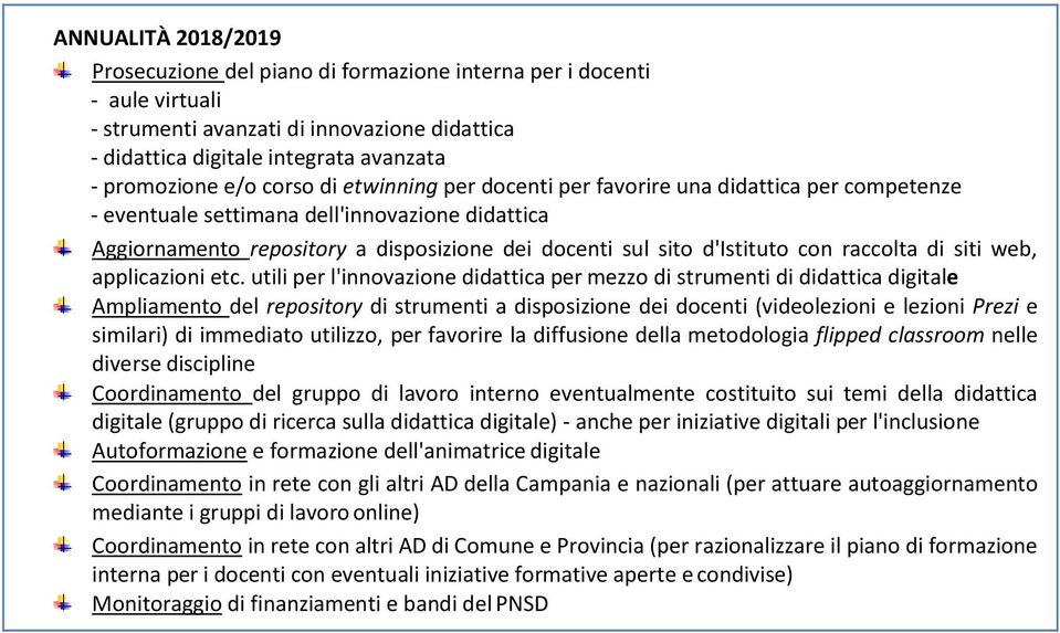 disposizione dei docenti sul sito d'istituto con raccolta di siti web, Ampliamento del repository di strumenti a disposizione dei docenti (videolezioni e lezioni Prezi e