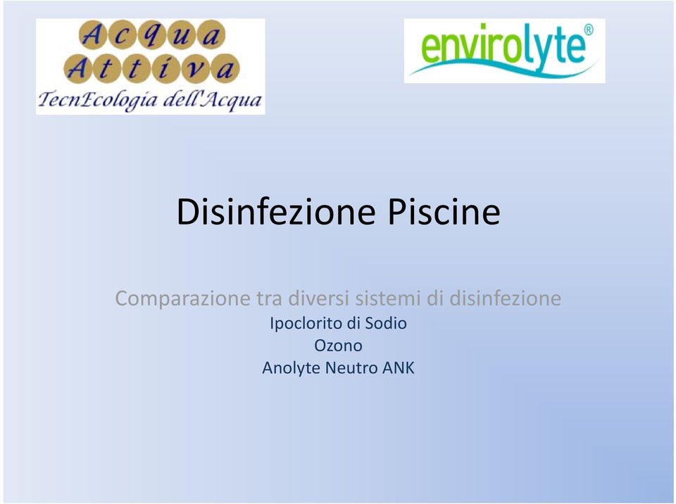 sistemi di disinfezione