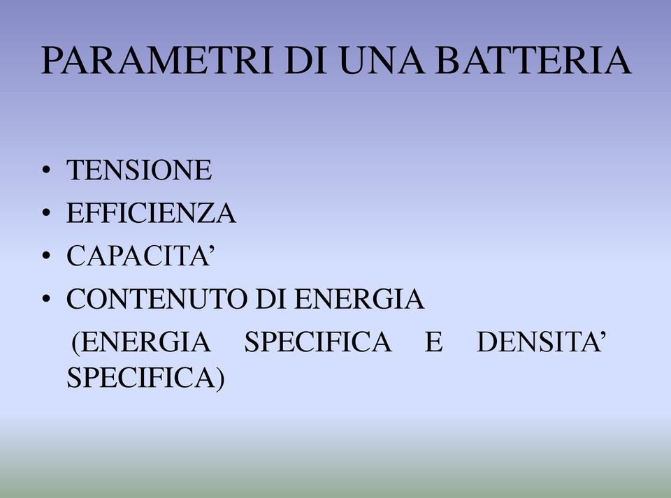 CONTENUTO DI ENERGIA