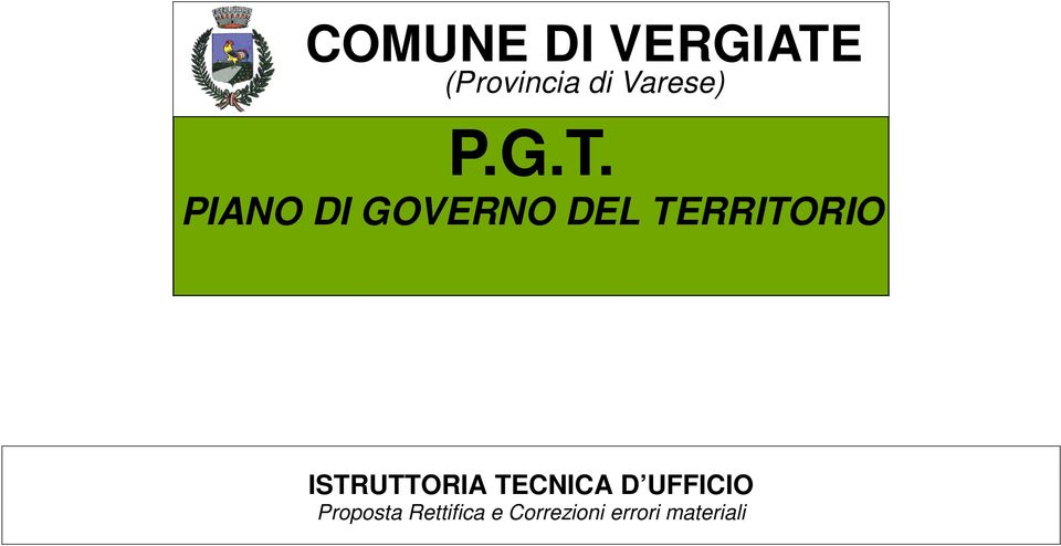 PIANO DI GOVERNO DEL TERRITORIO