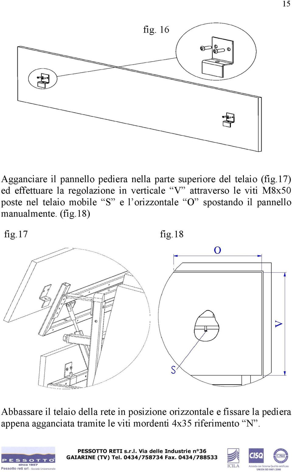 e l orizzontale O spostando il pannello manualmente. (fig.18) fig.17 fig.