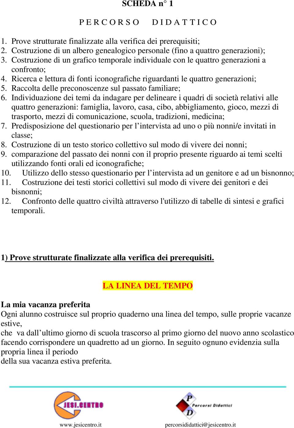 Raccolta delle preconoscenze sul passato familiare; 6.