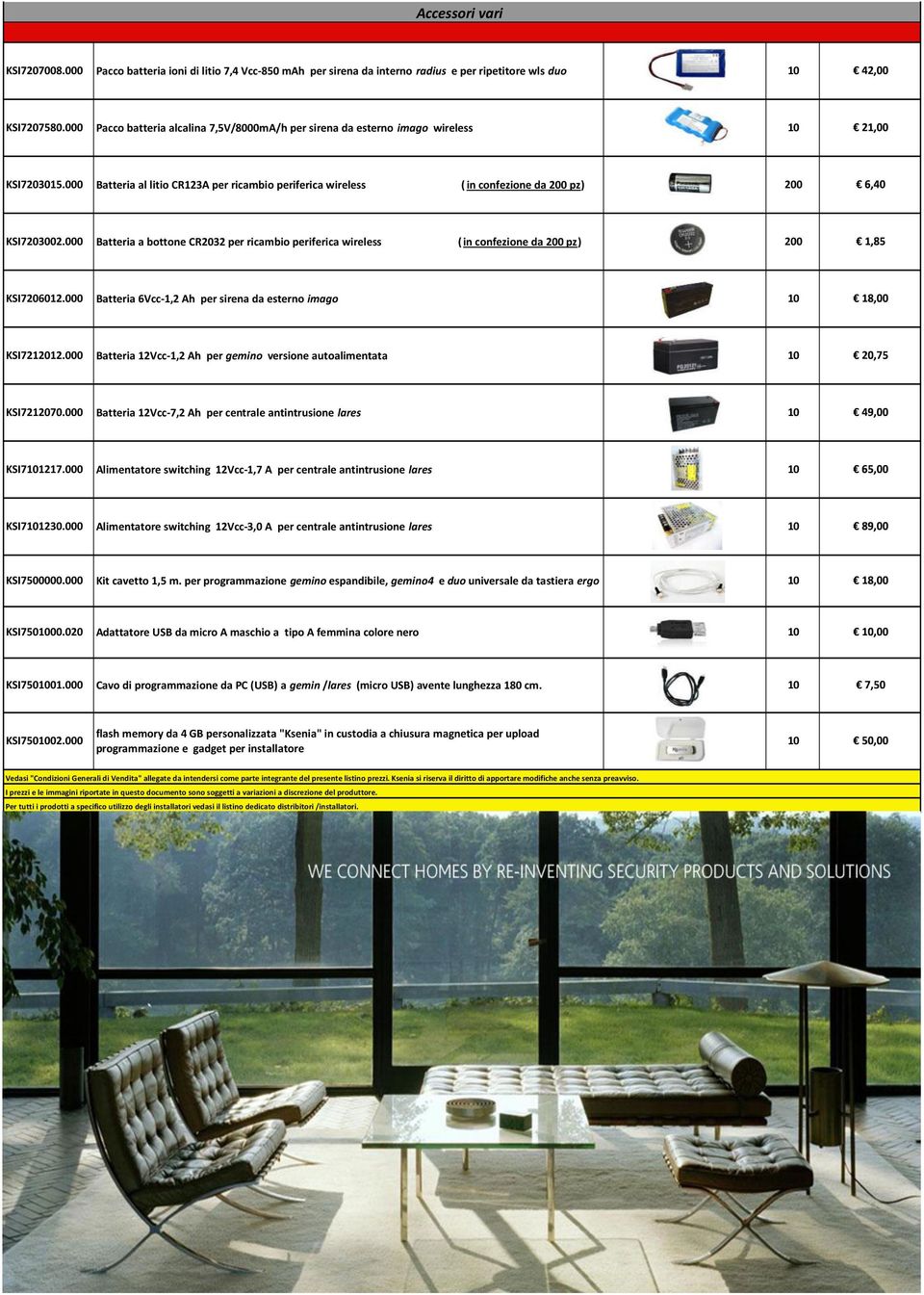 000 Batteria a bottone CR2032 per ricambio periferica wireless ( in confezione da 200 pz) 200 KSI720602.000 Batteria 6Vcc-,2 Ah per sirena da esterno imago KSI72202.