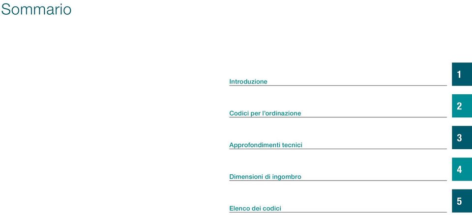 Dimensioni di ingombro Elenco dei codici 1 2