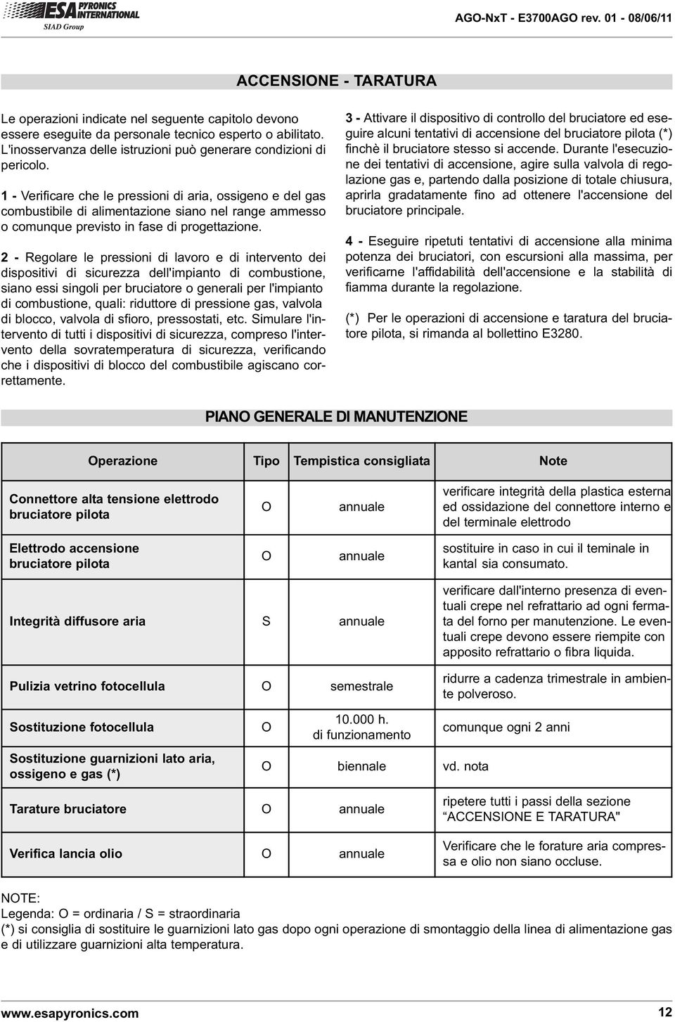 2 - Regolare le pressioni di lavoro e di intervento dei dispositivi di sicurezza dell'impianto di combustione, siano essi singoli per bruciatore o generali per l'impianto di combustione, quali: