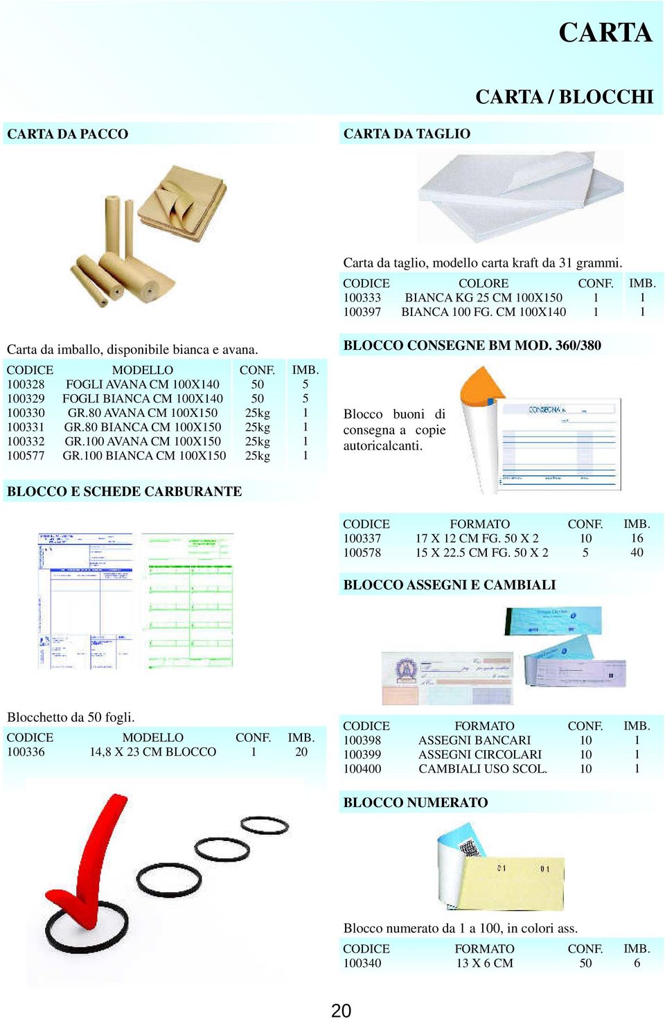 00 AVANA CM 00X0 GR.00 BIANCA CM 00X0 0 0 2kg 2kg 2kg 2kg BLOCCO CONSEGNE BM MOD. 30/380 Blocco buoni di consegna a copie autoricalcanti. BLOCCO E SCHEDE CARBURANTE 0033 008 X 2 CM FG.