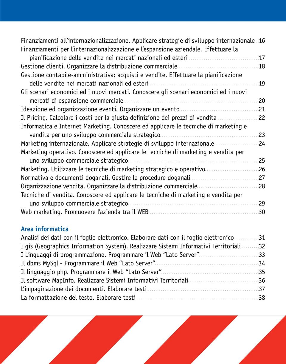 Effettuare la pianificazione delle vendite nei mercati nazionali ed esteri 19 Gli scenari economici ed i nuovi mercati.