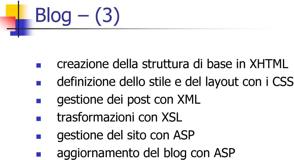 CSS gestione dei post con XML trasformazioni con