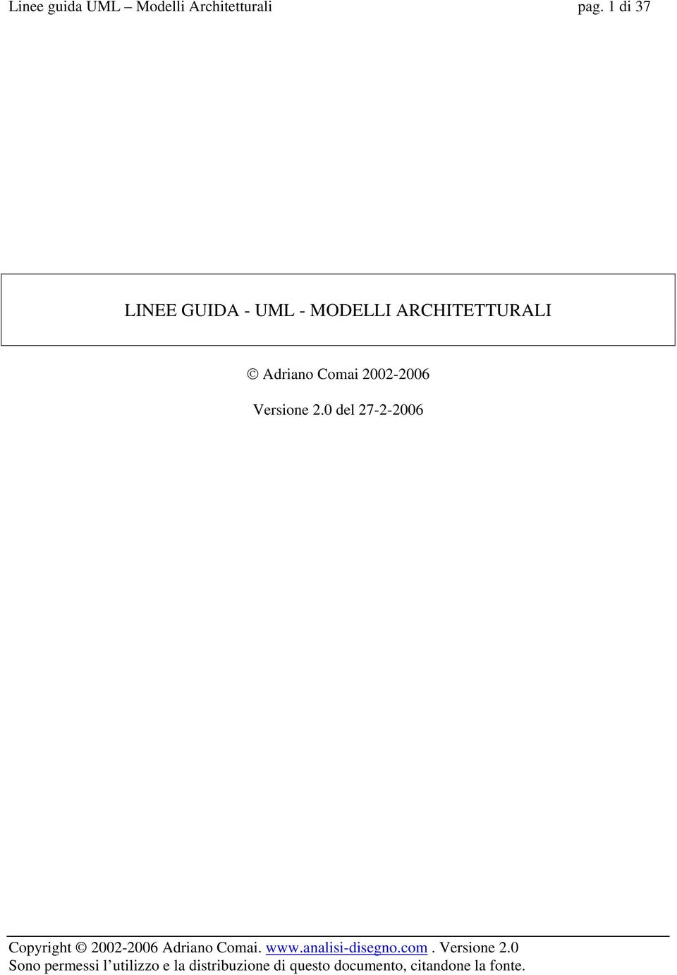 1 di 37 LINEE GUIDA - UML - MODELLI