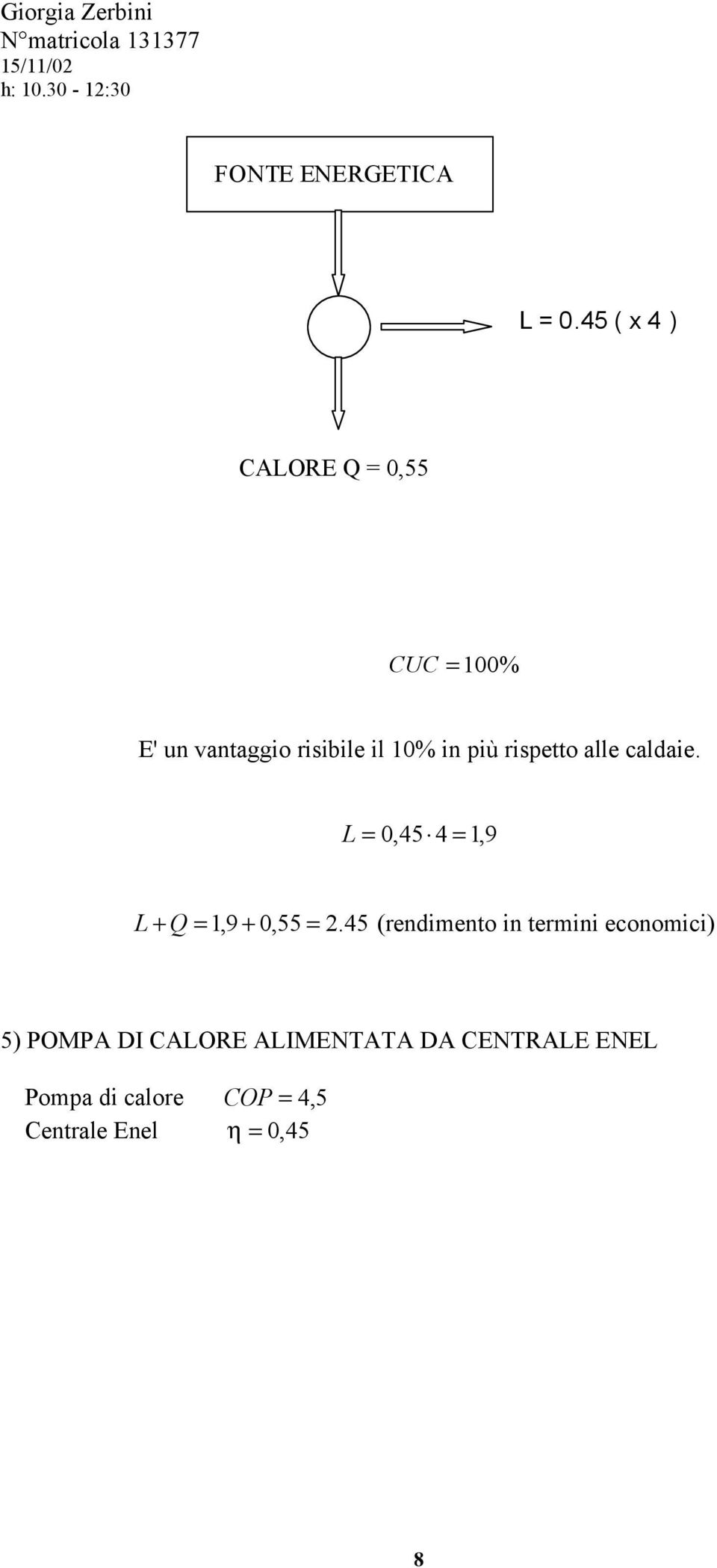 più rispetto alle caldaie. L = 0,45 4 = 1,9 L + Q = 1,9 + 0,55 = 2.