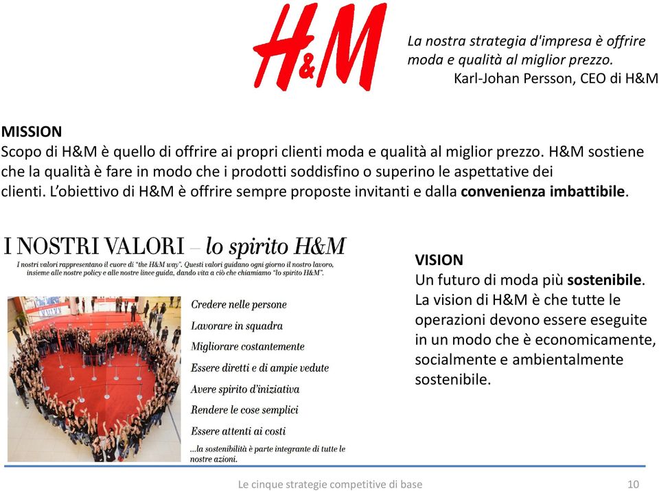 H&M sostiene che la qualità è fare in modo che i prodotti soddisfino o superino le aspettative dei clienti.