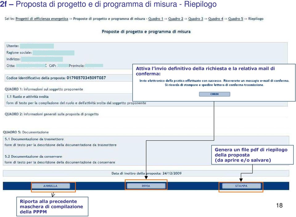 conferma: Genera un file pdf di riepilogo della proposta (da