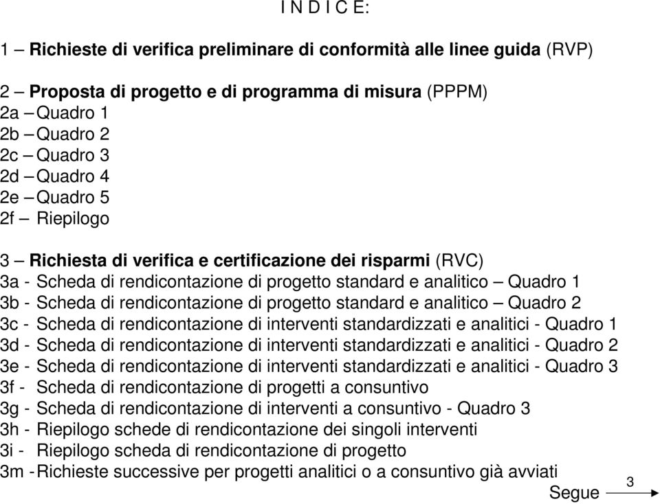 e analitico Quadro 2 3c - Scheda di rendicontazione di interventi standardizzati e analitici - Quadro 1 3d - Scheda di rendicontazione di interventi standardizzati e analitici - Quadro 2 3e - Scheda