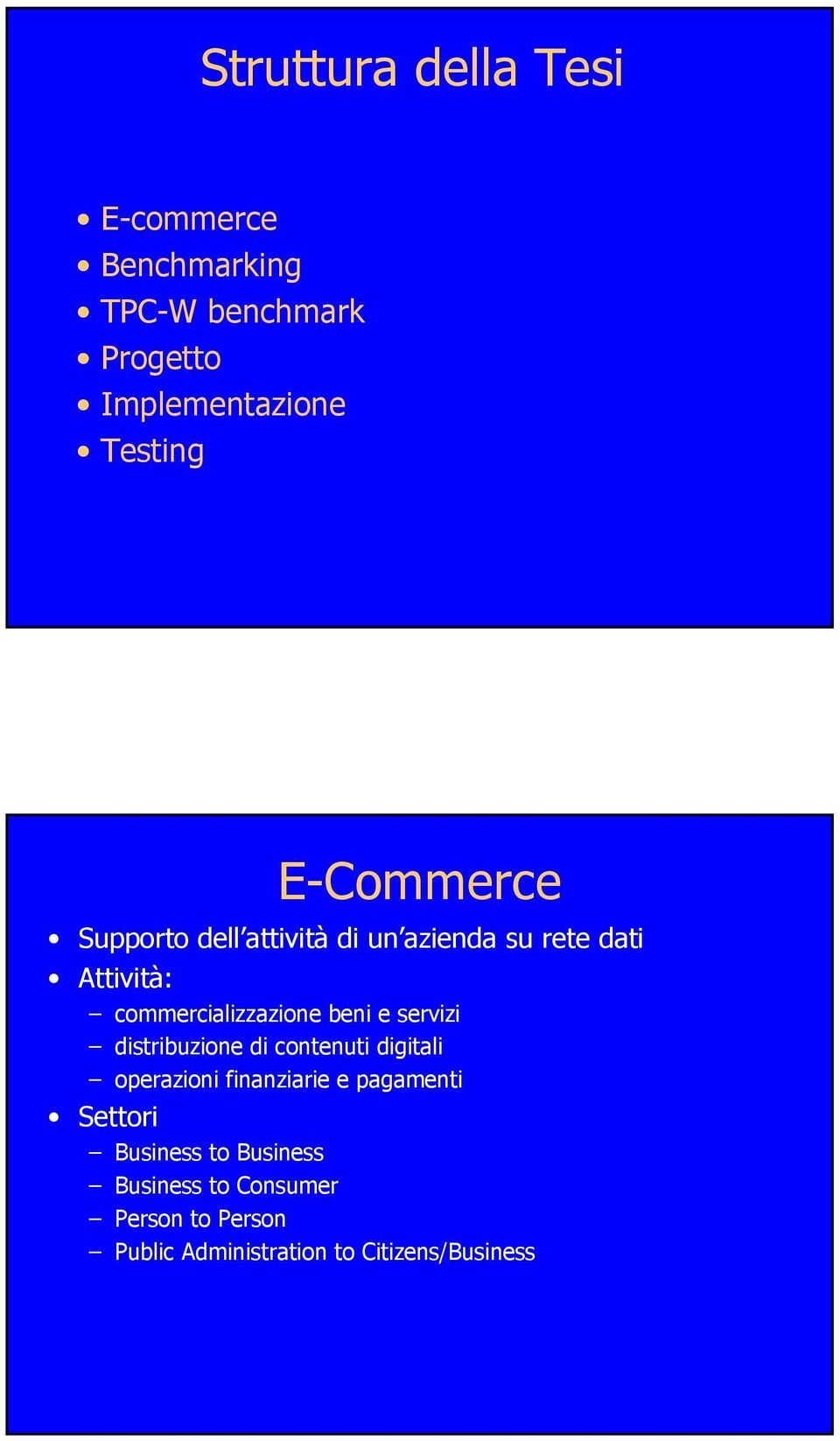 beni e servizi distribuzione di contenuti digitali operazioni finanziarie e pagamenti Settori