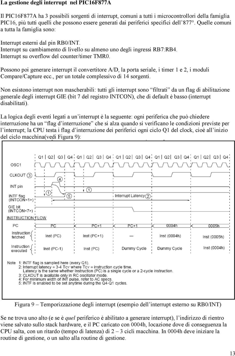 Interrupt su overflow del counter/timer TMR0. Possono poi generare interrupt il convertitore A/D, la porta seriale, i timer 1 e 2, i moduli Compare/Capture ecc.