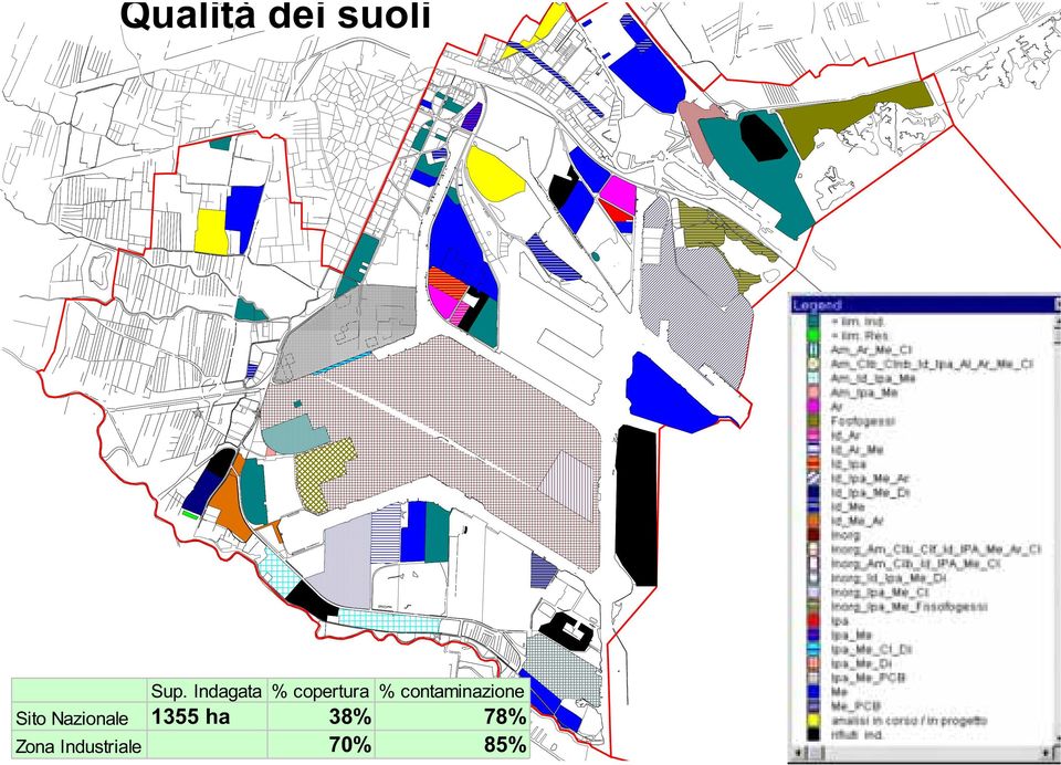 Indagata % copertura % contaminazione Sito