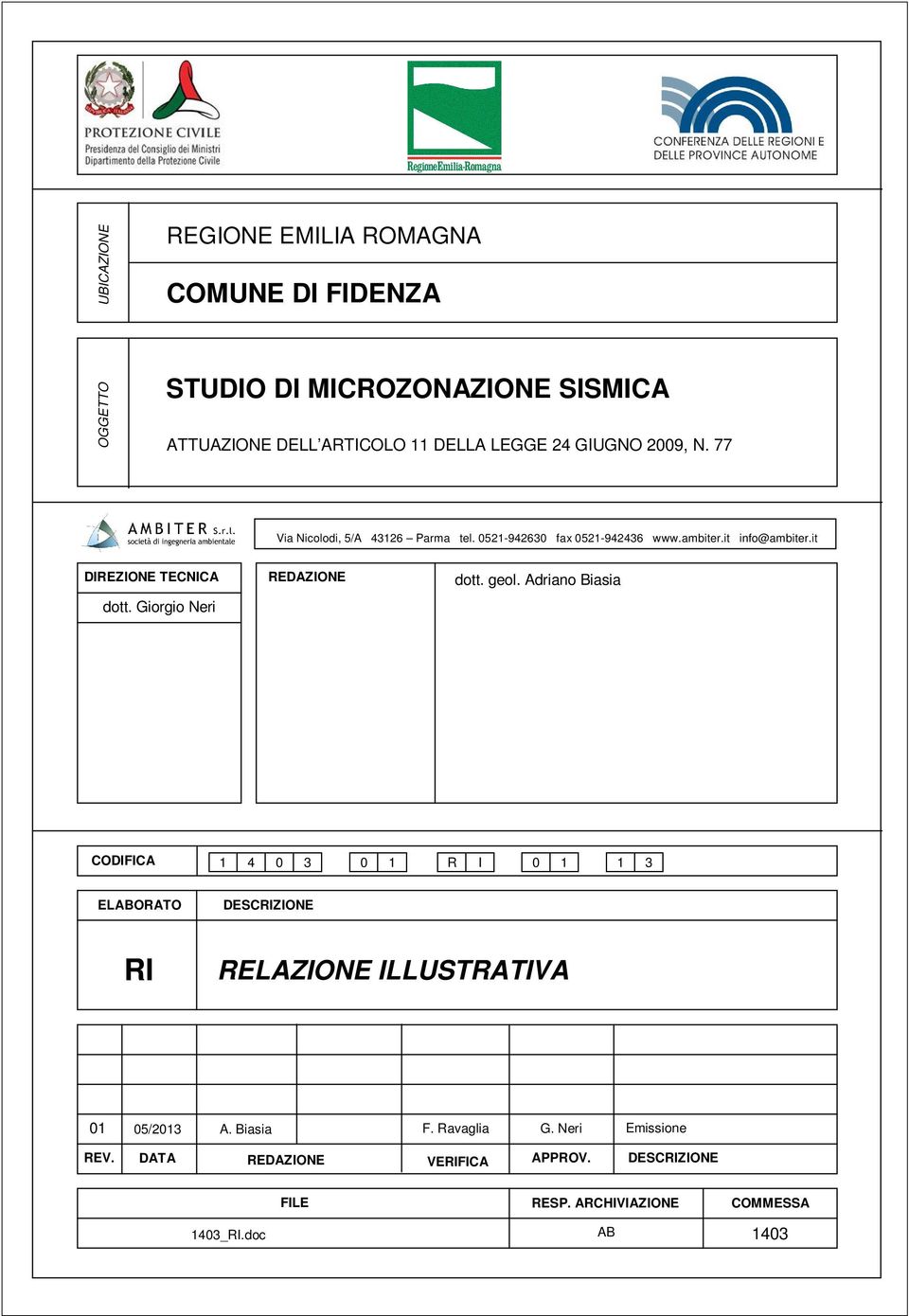 Giorgio Neri REDAZIONE dott. geol.