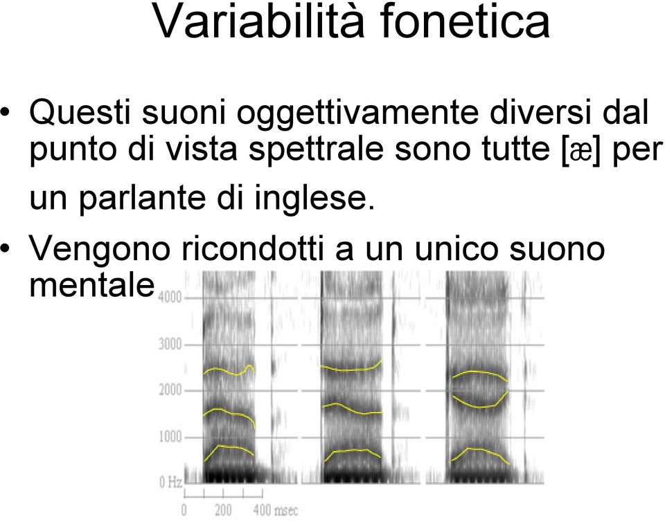 spettrale sono tutte [ ] per un parlante di