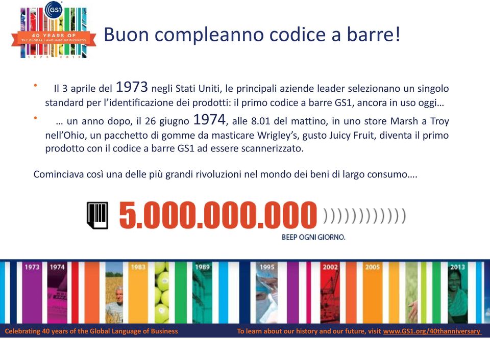 ancora in uso oggi un anno dopo, il 26 giugno 1974, alle 8.