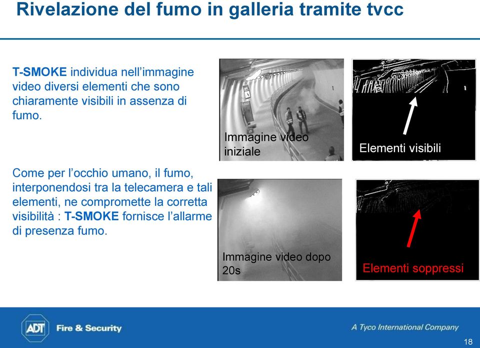 Immagine video iniziale Elementi visibili Come per l occhio umano, il fumo, interponendosi tra la