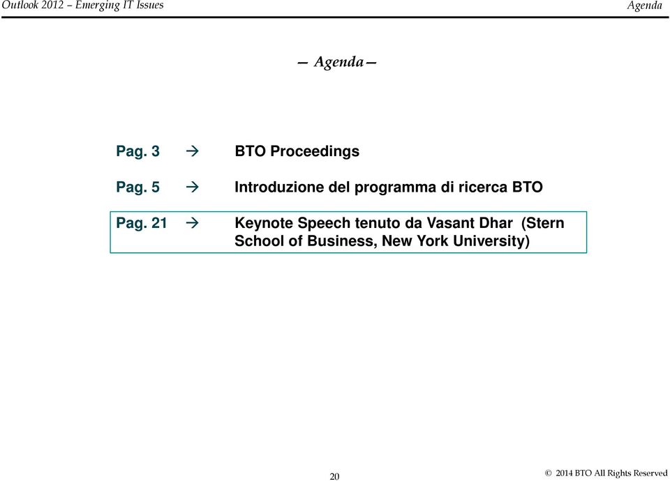 programma di ricerca BTO tenuto da Vasant