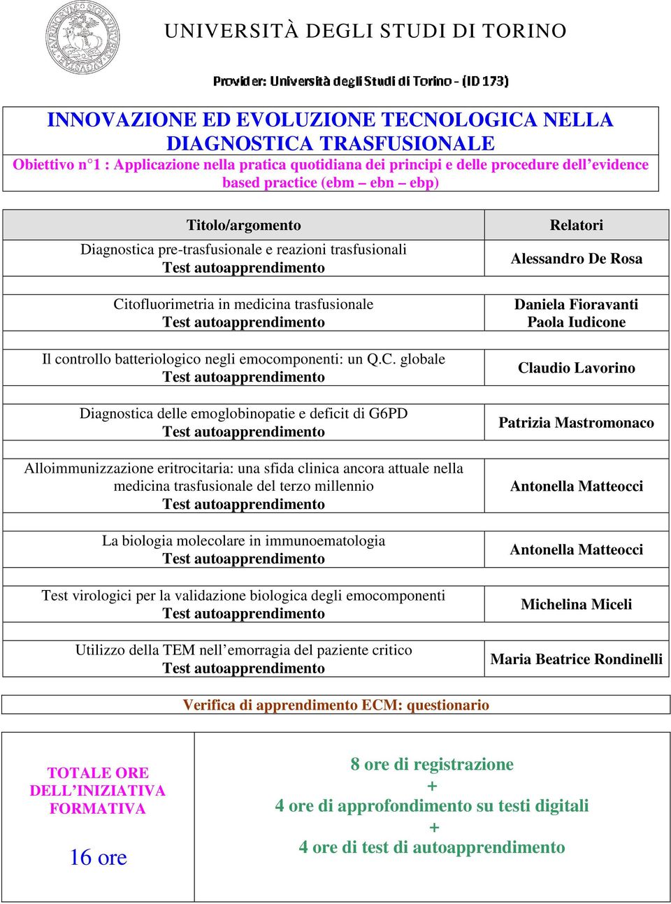 Il controllo batteriologico negli emocomponenti: un Q.C.