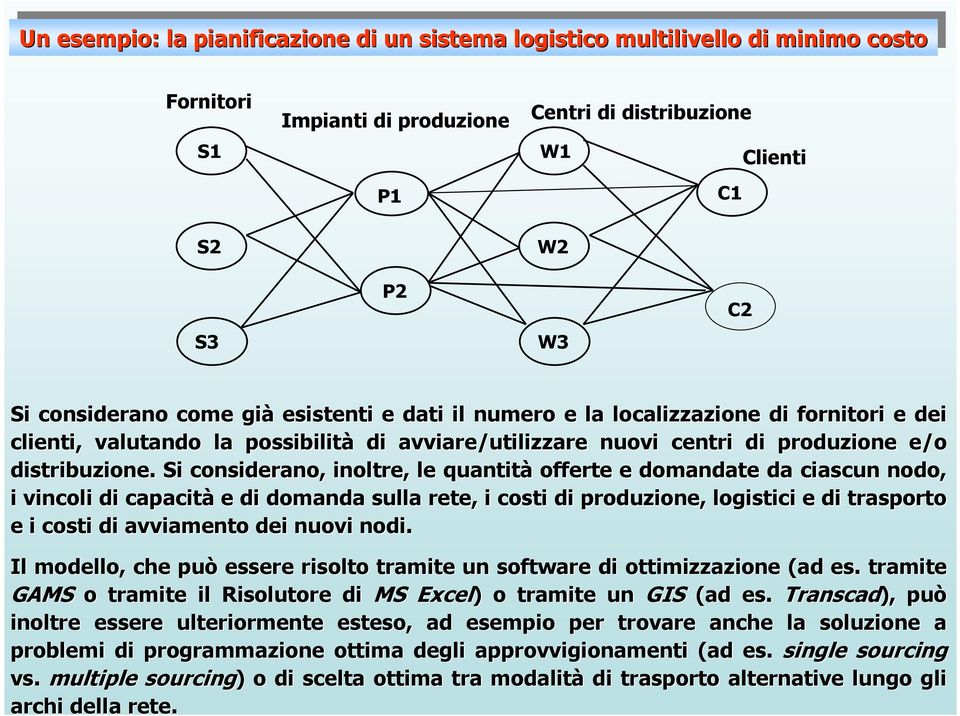 centri di produzione e/o distribuzione.