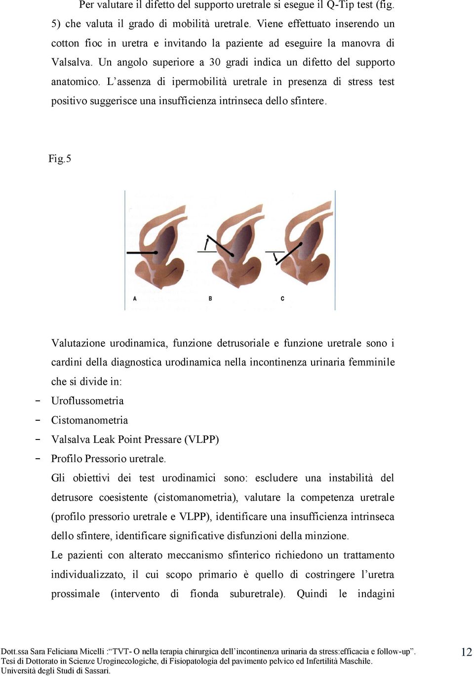 L assenza di ipermobilità uretrale in presenza di stress test positivo suggerisce una insufficienza intrinseca dello sfintere. Fig.