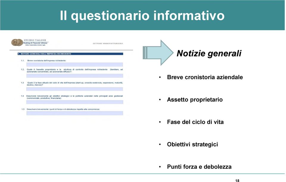 Assetto proprietario Fase del ciclo di