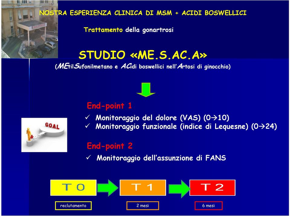 A» (MEtilSufonilmetano ufonilmetano e ACidi boswellici nell Artosi di ginocchio)