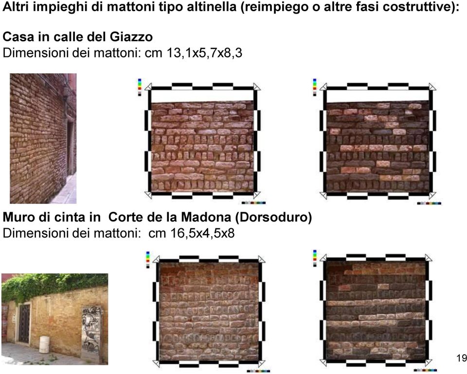 Dimensioni dei mattoni: cm 13,1x5,7x8,3 Muro di cinta in