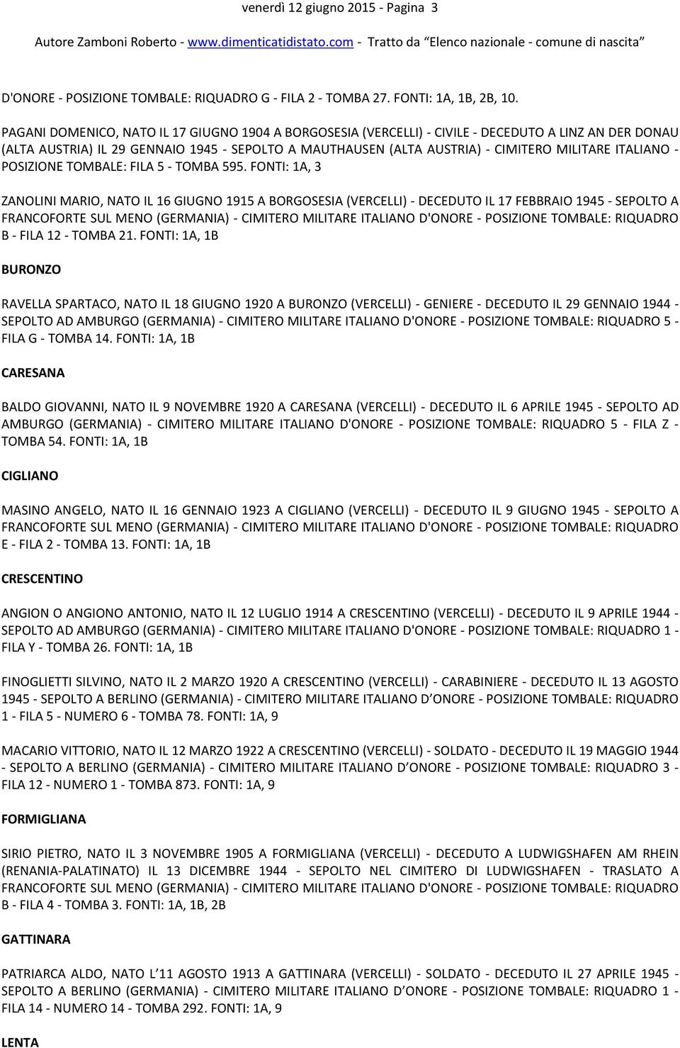 ITALIANO - POSIZIONE TOMBALE: FILA 5 - TOMBA 595. FONTI: 1A, 3 ZANOLINI MARIO, NATO IL 16 GIUGNO 1915 A BORGOSESIA (VERCELLI) - DECEDUTO IL 17 FEBBRAIO 1945 - SEPOLTO A B - FILA 12 - TOMBA 21.